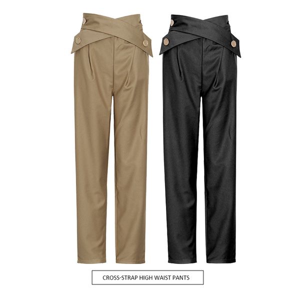 capris Female casualty 2021 irregular ladies high-fashion high-waisted skinny slacks loose straight pants, Black;white
capris Female casualty 2021 irregular ladies high-fashion high-waisted skinny slacks loose straight pants, Black;white