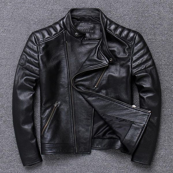 men's leather & faux genuine first layer jacket, fashionable thick autumn and winter coat motorcycle 2021, Black
men's leather & faux genuine first layer jacket, fashionable thick autumn and winter coat motorcycle 2021, Black