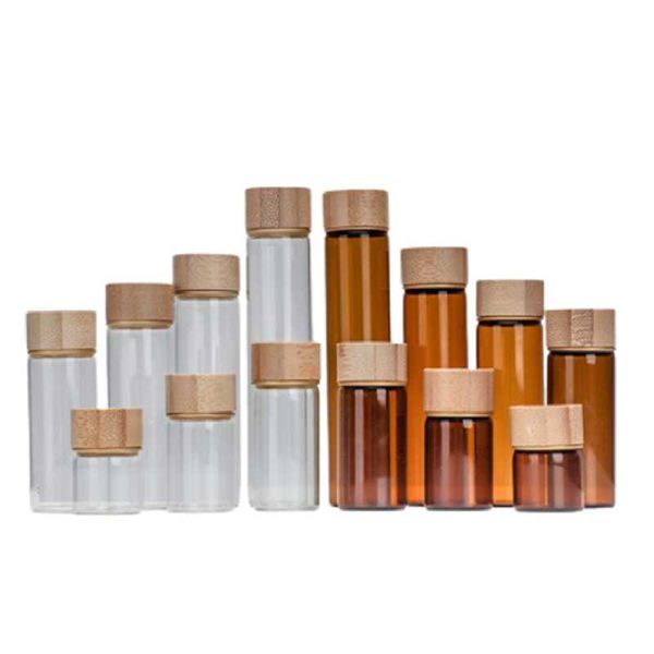 storage bottles & jars 22d empty round clear glass test tube packaging bottle bamboo wooden screw lid essential oil vials refillable contain
storage bottles & jars 22d empty round clear glass test tube packaging bottle bamboo wooden screw lid essential oil vials refillable contain