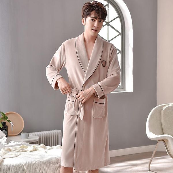 men's sleepwear with belt robes for men warm super soft flannel coral fleece long bath robe mens kimono bathrobe male dressing gown l-x, Black;brown
men's sleepwear with belt robes for men warm super soft flannel coral fleece long bath robe mens kimono bathrobe male dressing gown l-x, Black;brown