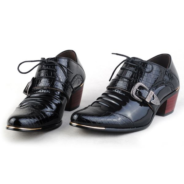 464748 size patent leather high heel mens shoes trendy men casual leather shoes chunky heel increased statement lace up pointed british styl, Black
464748 size patent leather high heel mens shoes trendy men casual leather shoes chunky heel increased statement lace up pointed british styl, Black