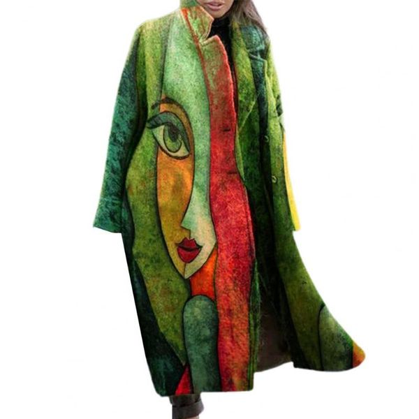 women's wool & blends long sleeve two buttons women coat autumn winter flap pockets floral print woolen outerwear coat/jacket, Black
women's wool & blends long sleeve two buttons women coat autumn winter flap pockets floral print woolen outerwear coat/jacket, Black