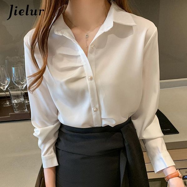 women's blouses & shirts korean shirt spring simple button satin blouse fashion skinny elegant ladies long sleeve female a6bi, White
women's blouses & shirts korean shirt spring simple button satin blouse fashion skinny elegant ladies long sleeve female a6bi, White