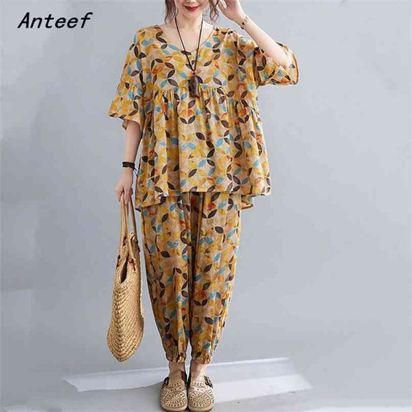 cotton plus size vintage summer casual 2 two piece set loose tee t shirt women t-shirt ladies tshirt harem pants 210517, White
cotton plus size vintage summer casual 2 two piece set loose tee t shirt women t-shirt ladies tshirt harem pants 210517, White