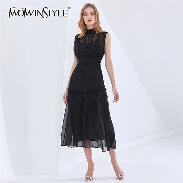 black temperament dress female o neck sleeveless high waist ruched midi dresses fashion summer stylish 210520, Black;gray
black temperament dress female o neck sleeveless high waist ruched midi dresses fashion summer stylish 210520, Black;gray
