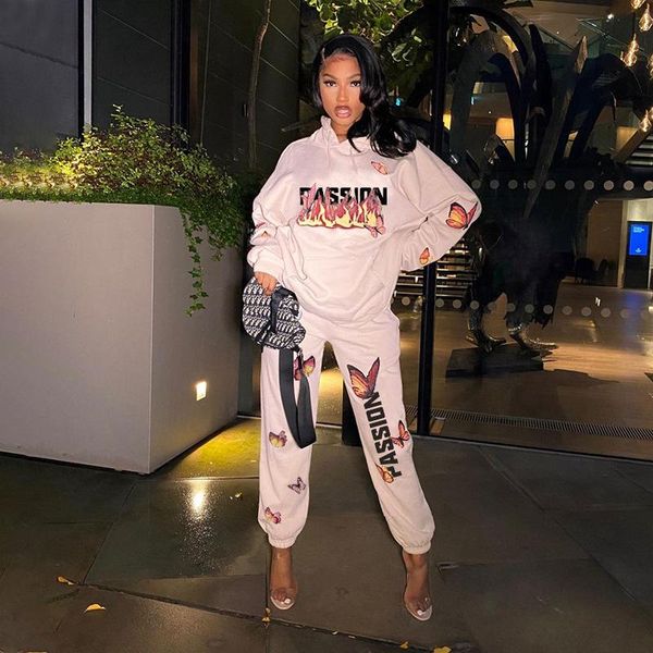 women's two piece pants plsw sets women hoodies long sleeve tracksuits casual hooded collar sweat butterfly letter print sweatsuit set, White
women's two piece pants plsw sets women hoodies long sleeve tracksuits casual hooded collar sweat butterfly letter print sweatsuit set, White
