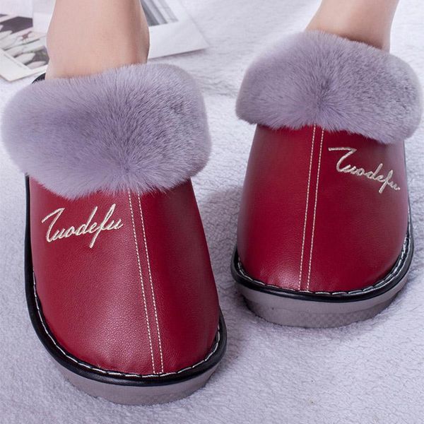 women winter slippers plush warm casual home shoes pu leather couple flats indoor platform non slip female on footwear, Black
women winter slippers plush warm casual home shoes pu leather couple flats indoor platform non slip female on footwear, Black