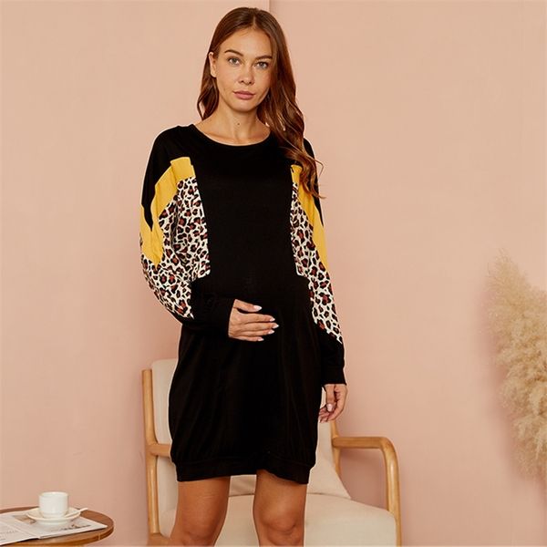 arrivalmaternity round collar leopard full print black normal h long-sleeve nursing dress 210528, White
arrivalmaternity round collar leopard full print black normal h long-sleeve nursing dress 210528, White