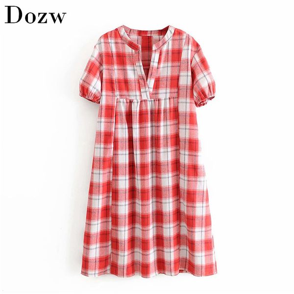 v neck plaid dress women fashion short sleeve pleated dresses summer plus size casual linen midi dress female robe femme xs-l 210414, Black;gray
v neck plaid dress women fashion short sleeve pleated dresses summer plus size casual linen midi dress female robe femme xs-l 210414, Black;gray