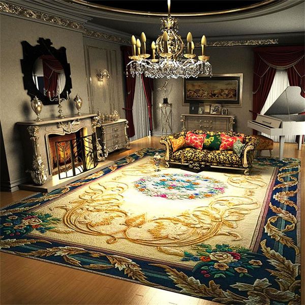 luxury wool carpets for living room villa decoration bedroom carpet sofa coffee table rug thick study room floor mat large rugs