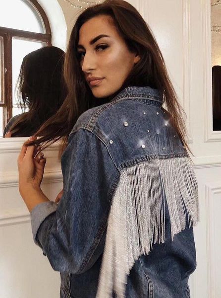 women's jackets yamdi boho denim jacket women tassel blue fringed beaded diamond coat high fashion winter female 2021 chaqueta, Black;brown
women's jackets yamdi boho denim jacket women tassel blue fringed beaded diamond coat high fashion winter female 2021 chaqueta, Black;brown