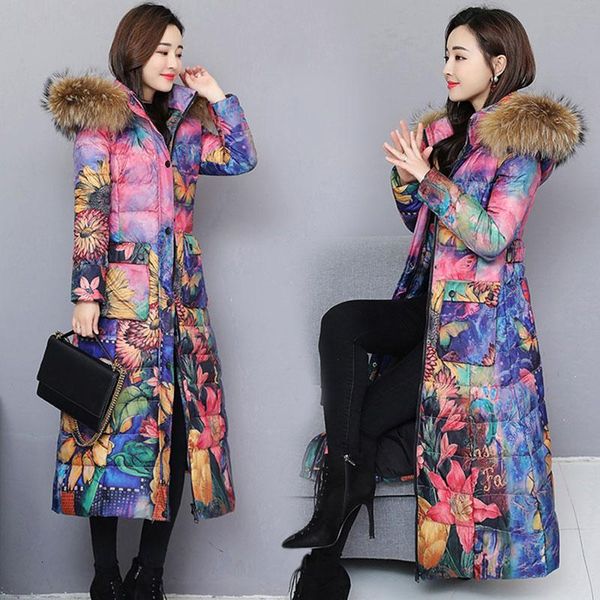Women's Down & Parkas Plus size Winter Jacket Women Floral Long Duck Coat Female Thick Warm Clothes Real Raccoon Fur Hooded Ladies KYGT, Black
Women's Down & Parkas Plus size Winter Jacket Women Floral Long Duck Coat Female Thick Warm Clothes Real Raccoon Fur Hooded Ladies KYGT, Black