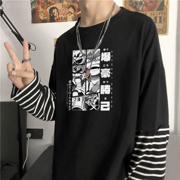 men's t-shirts funny japan anime my hero academia kaminari denki manga t shirts harajuku men women black and white stripe long sleeve, White;black
men's t-shirts funny japan anime my hero academia kaminari denki manga t shirts harajuku men women black and white stripe long sleeve, White;black