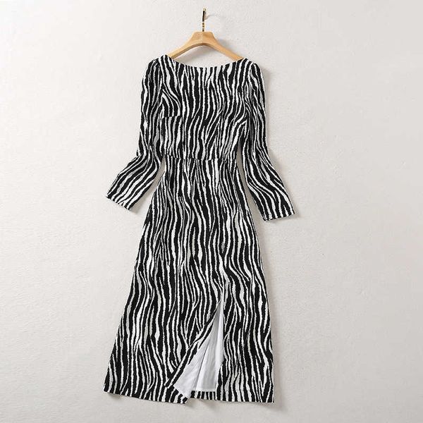 est fashion runway women's back v bow long sleeve striped split mid-calf dress 210526, Black;gray
est fashion runway women's back v bow long sleeve striped split mid-calf dress 210526, Black;gray