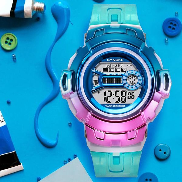 wristwatches synoke fashion girls watch colorful gradient electronic ladies digital watches multifunction dress girl party wacth clock, Slivery;brown
wristwatches synoke fashion girls watch colorful gradient electronic ladies digital watches multifunction dress girl party wacth clock, Slivery;brown