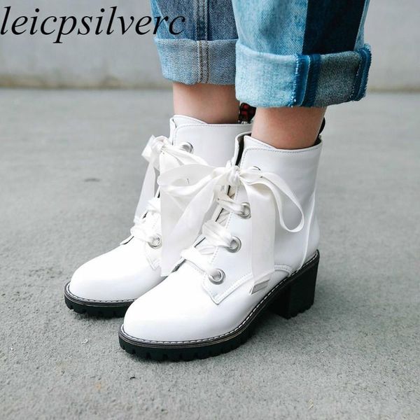 women's boots autumn winter mid-calf high-heeled pu lace up round toe 2021 fashion white black size 34-43
women's boots autumn winter mid-calf high-heeled pu lace up round toe 2021 fashion white black size 34-43
