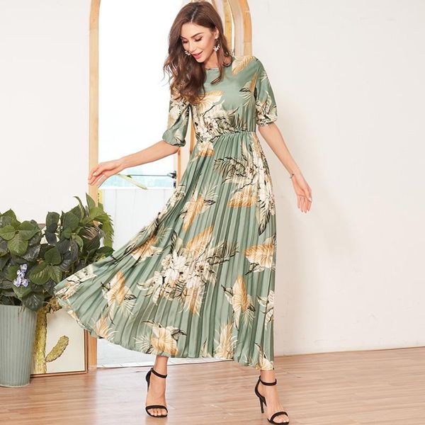 casual dresses mai&fun tropical pleated dress women summer lantern sleeve floral print satin a-line holiday ladies maxi, Black;gray
casual dresses mai&fun tropical pleated dress women summer lantern sleeve floral print satin a-line holiday ladies maxi, Black;gray
