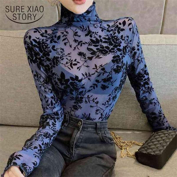 spring girls transparent mesh blouses lace shirts female turtleneck long sleeve blusas chemise 210421, White
spring girls transparent mesh blouses lace shirts female turtleneck long sleeve blusas chemise 210421, White