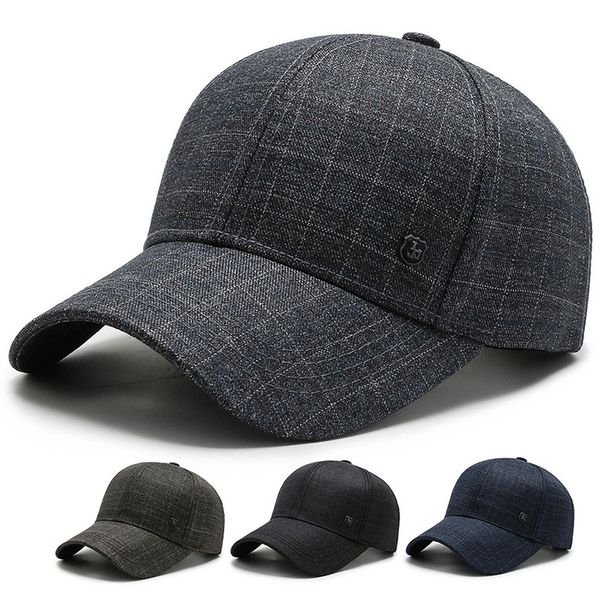 men's fashion grid trend baseball mature stable low profile connotation cap sunscreen hat, Blue;gray
men's fashion grid trend baseball mature stable low profile connotation cap sunscreen hat, Blue;gray
