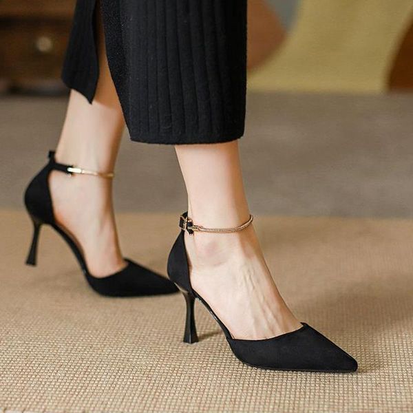 sandals 2021 summer fashion comfortable pointed women's one word buckle casual mature stiletto high heels, Black
sandals 2021 summer fashion comfortable pointed women's one word buckle casual mature stiletto high heels, Black