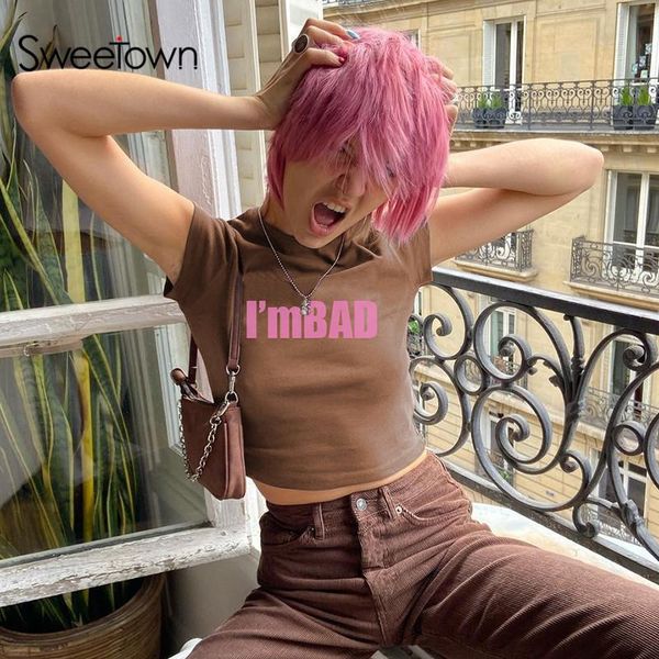 sweetown street aesthetic y2k crop short sleeve woman tshirts brown vintage cute 2000s clothes 2021 fashion women baby tee women's t-sh, White
sweetown street aesthetic y2k crop short sleeve woman tshirts brown vintage cute 2000s clothes 2021 fashion women baby tee women's t-sh, White