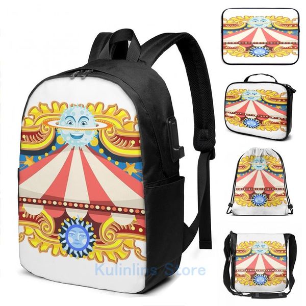 backpack funny graphic print carnival banner circus usb charge men school bags women bag travel laptop
backpack funny graphic print carnival banner circus usb charge men school bags women bag travel laptop