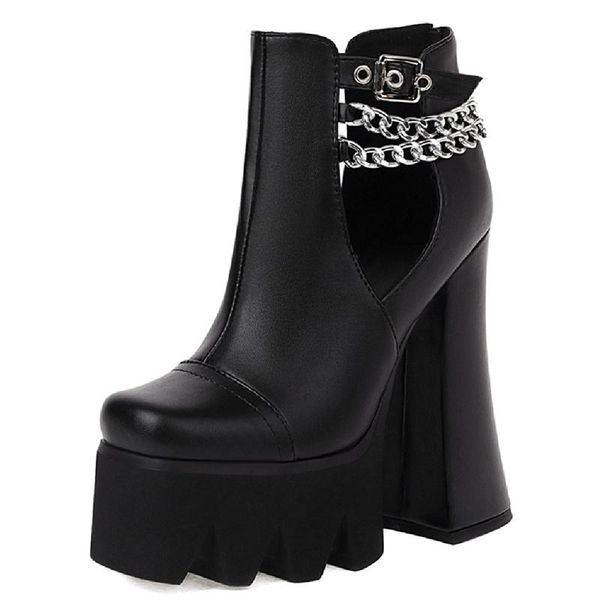 boots fashion chain women shoes square high heel ankle for punk platform spring autumn motorcycle ladies, Black
boots fashion chain women shoes square high heel ankle for punk platform spring autumn motorcycle ladies, Black