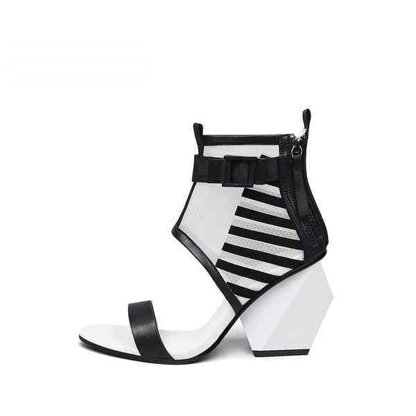 dress shoes net yarn patchwork round toe 8.5cm super high strange style heel open zipper white black fashion lady sandals hl345 muyisexi
dress shoes net yarn patchwork round toe 8.5cm super high strange style heel open zipper white black fashion lady sandals hl345 muyisexi