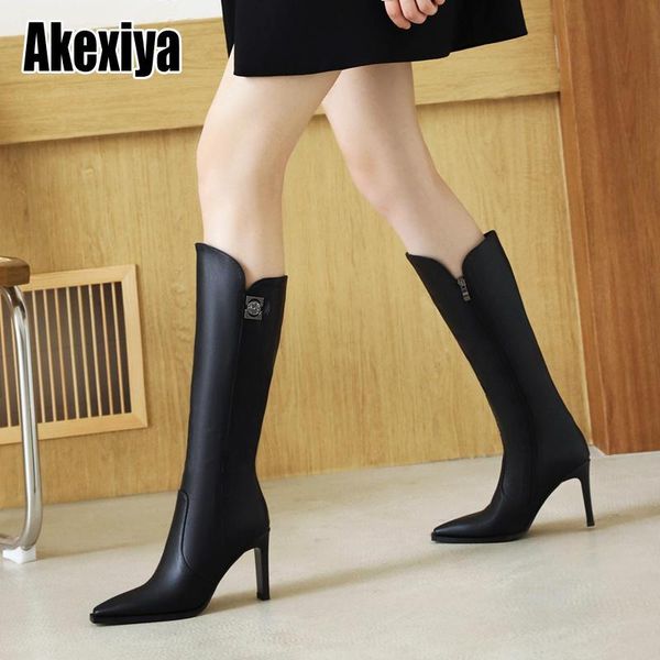 boots super high heels knight solid side zip pointed toe booties winter warm chunky knee-high women bc2325, Black
boots super high heels knight solid side zip pointed toe booties winter warm chunky knee-high women bc2325, Black