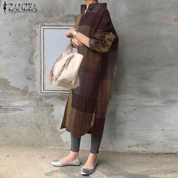 casual dresses zanzea 2021 autumn vintage plaid checked long shirt dress women sundress lapel neck sleeve loose vestidos femme robe, Black;gray
casual dresses zanzea 2021 autumn vintage plaid checked long shirt dress women sundress lapel neck sleeve loose vestidos femme robe, Black;gray