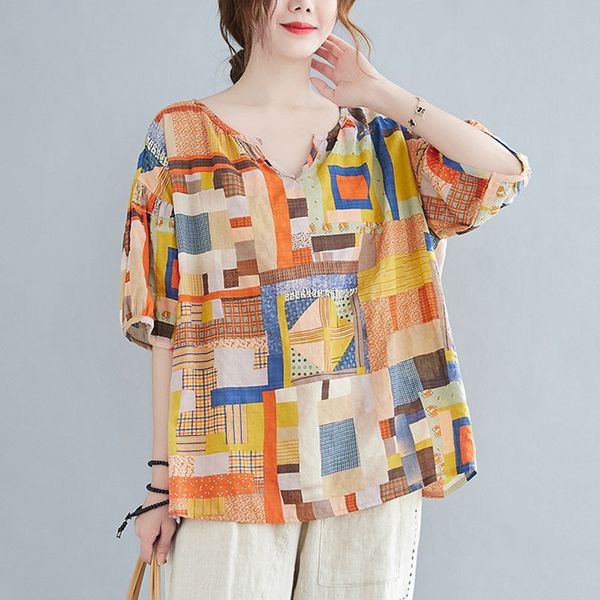oversized women cotton linen casual t-shirts new arrival summer vintage style v-neck print loose female tees s3611 210412, White
oversized women cotton linen casual t-shirts new arrival summer vintage style v-neck print loose female tees s3611 210412, White