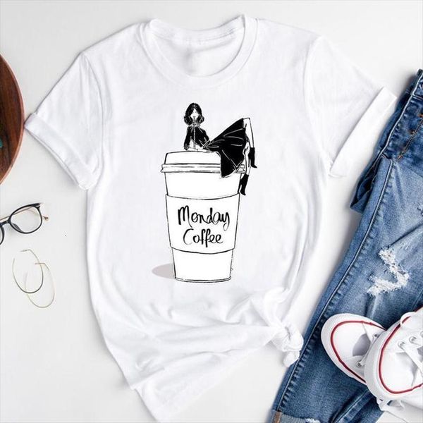 graphic cartoon coffee lover cute women t shirt fashion print short sleeve summer female clothes tees, White
graphic cartoon coffee lover cute women t shirt fashion print short sleeve summer female clothes tees, White