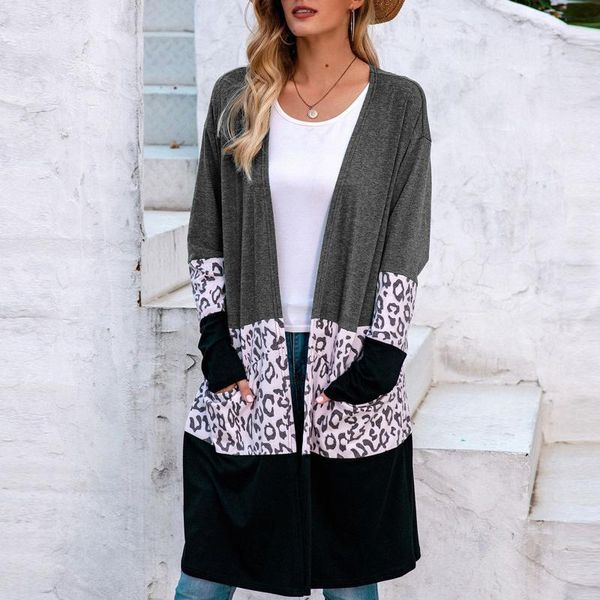women's knits & tees women's autumn leopard print pockets cardigan elegant long sleeve casual loose fashion casaco feminino, White
women's knits & tees women's autumn leopard print pockets cardigan elegant long sleeve casual loose fashion casaco feminino, White