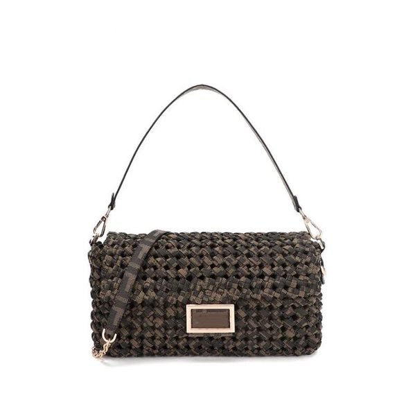 women woven shoulder bag designer chains handle purse baguette shape bag female canvas tote handbag
women woven shoulder bag designer chains handle purse baguette shape bag female canvas tote handbag