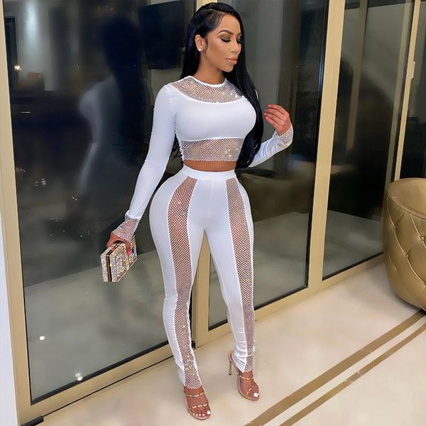 women's two piece pants plsw 2 set women streetwear black long sleeve o collar sequin decoration fall outfit party club suit, White
women's two piece pants plsw 2 set women streetwear black long sleeve o collar sequin decoration fall outfit party club suit, White