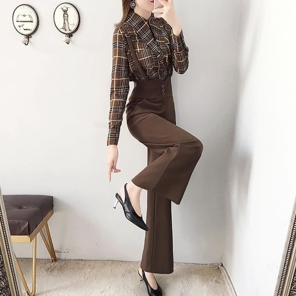 women's two piece pants 2021 female spring summer two-piece suit bib 2pcs set lady shirt wide leg pant profession w77, White
women's two piece pants 2021 female spring summer two-piece suit bib 2pcs set lady shirt wide leg pant profession w77, White