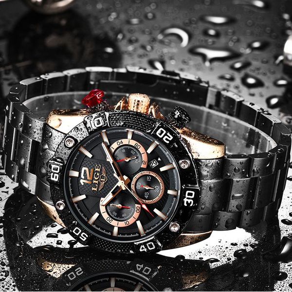 wristwatches lige 2021 fashion men's watches waterproof sport quartz style watch men all steel big dial date chronograph clock wristwat, Slivery;brown
wristwatches lige 2021 fashion men's watches waterproof sport quartz style watch men all steel big dial date chronograph clock wristwat, Slivery;brown