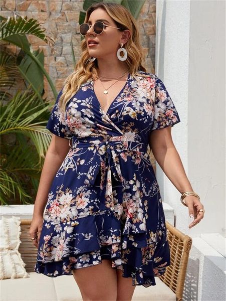 plus size dresses curve dress women summer v neck short sleeve floral print casual belted ruffles mini beach, Black
plus size dresses curve dress women summer v neck short sleeve floral print casual belted ruffles mini beach, Black