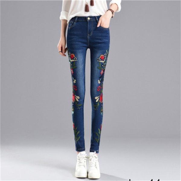 stretch embroidered for women elastic flower jeans female pencil denim pants rose pattern pantalon femme jj3j, Blue
stretch embroidered for women elastic flower jeans female pencil denim pants rose pattern pantalon femme jj3j, Blue