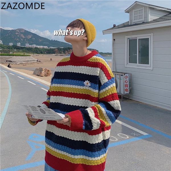 men's sweaters sweater knitting pullovers retro harajuku rainbow striped daisy casual slouchy couples versatile o-neck 2021 spring1, White;black
men's sweaters sweater knitting pullovers retro harajuku rainbow striped daisy casual slouchy couples versatile o-neck 2021 spring1, White;black