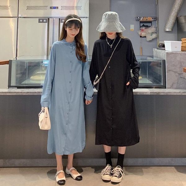 casual dresses anteef long sleeve cotton for women loose spring autumn woman shirt dress elegant clothes 2021, Black;gray
casual dresses anteef long sleeve cotton for women loose spring autumn woman shirt dress elegant clothes 2021, Black;gray