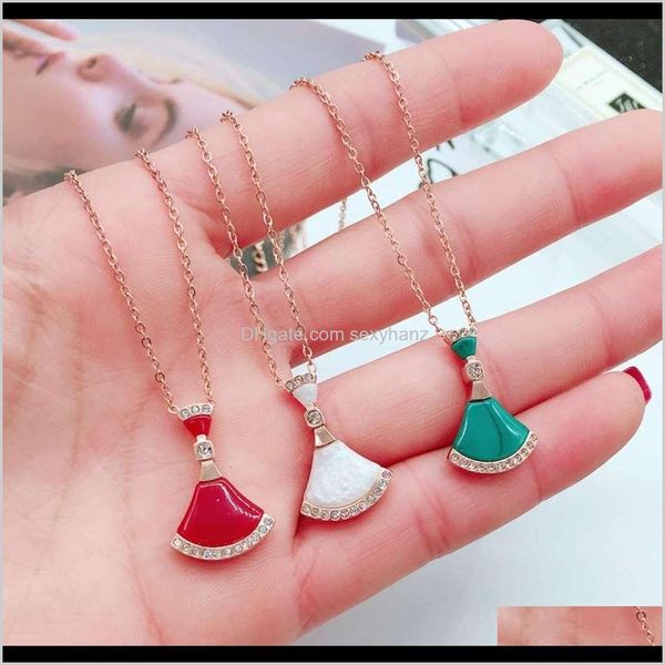 pendant necklaces & jewelry drop delivery 2021 pendants temperament titanium steel chain, womens high-end zircon inlaid fan-shaped necklace,, Silver
pendant necklaces & jewelry drop delivery 2021 pendants temperament titanium steel chain, womens high-end zircon inlaid fan-shaped necklace,, Silver