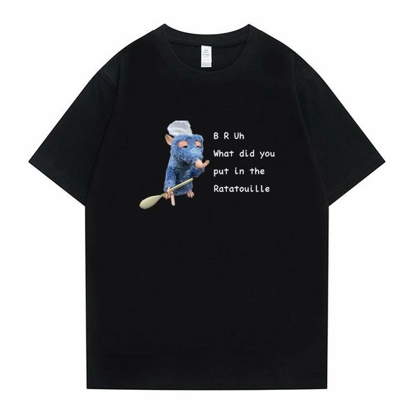 men's t-shirts print b r uh what bid you put in the ratatouille tshirt funny cute mouse pattern t shirts men women casual loose short s, White;black
men's t-shirts print b r uh what bid you put in the ratatouille tshirt funny cute mouse pattern t shirts men women casual loose short s, White;black