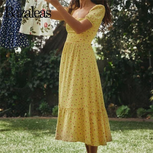 bazaleas france yellow floral print ruffles women midi dress vintage short sleeve dresses autumn back tie bandage vestidos casual, Black;gray
bazaleas france yellow floral print ruffles women midi dress vintage short sleeve dresses autumn back tie bandage vestidos casual, Black;gray