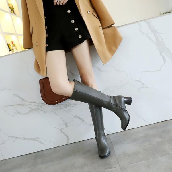 boots big size 9 10 11-15 women woman winter shoes botas side zipper square head thick heel, Black
boots big size 9 10 11-15 women woman winter shoes botas side zipper square head thick heel, Black