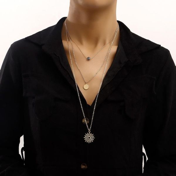 pendant necklaces beads necklace women sunflower woman chain jewelry ladies lovers layered gold color trendy party metal collier, Silver
pendant necklaces beads necklace women sunflower woman chain jewelry ladies lovers layered gold color trendy party metal collier, Silver