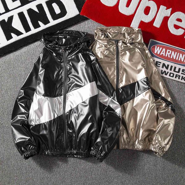 jacket autumn 2021 men's korean version trend loose bright face color matching, Black;brown
jacket autumn 2021 men's korean version trend loose bright face color matching, Black;brown