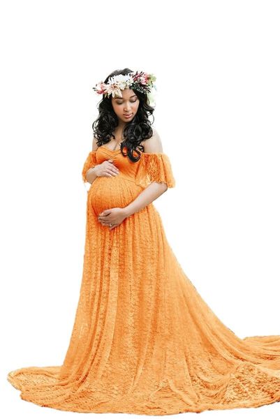 women's lace off-shoulder long maternity dress plus pography robe grossesse shooting po dresses, White
women's lace off-shoulder long maternity dress plus pography robe grossesse shooting po dresses, White