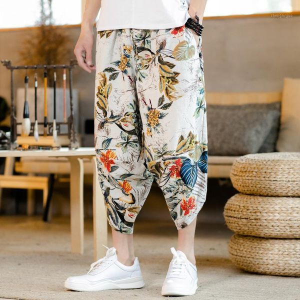 men's pants 2021 summer chinese style ethnic flower print color casual large size loose fashion colors, Black
men's pants 2021 summer chinese style ethnic flower print color casual large size loose fashion colors, Black
