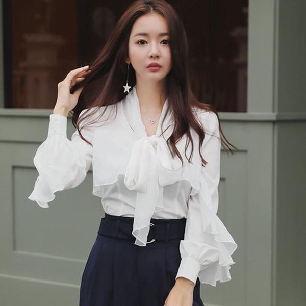 women's blouses & shirts zawfl 2021 fashion style chiffon body blouse shirt bow collar lantern sleeve blusa feminina, White
women's blouses & shirts zawfl 2021 fashion style chiffon body blouse shirt bow collar lantern sleeve blusa feminina, White